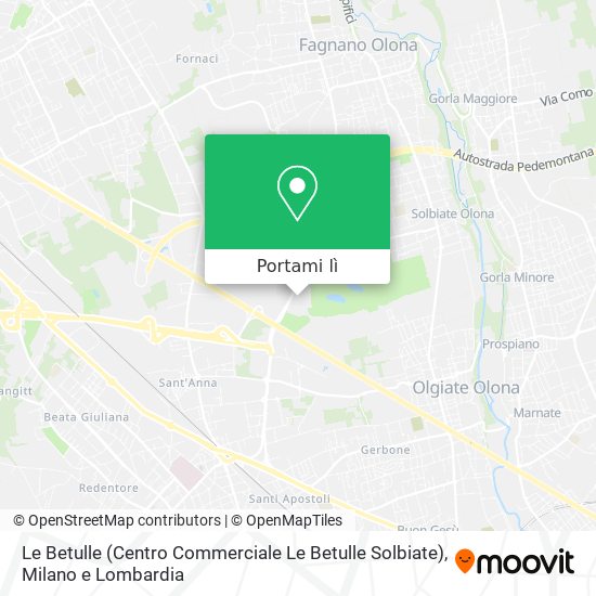 Mappa Le Betulle (Centro Commerciale Le Betulle Solbiate)