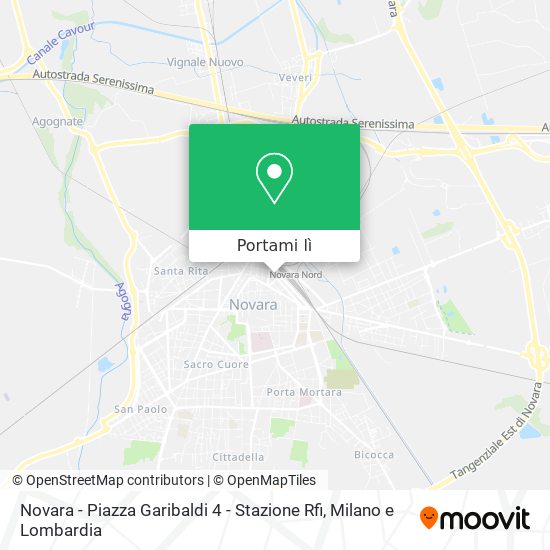 Mappa Novara - Piazza Garibaldi 4 - Stazione Rfi