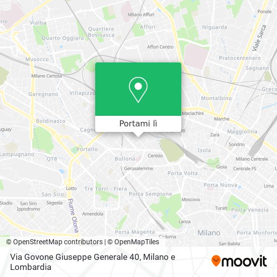 Mappa Via Govone Giuseppe Generale 40