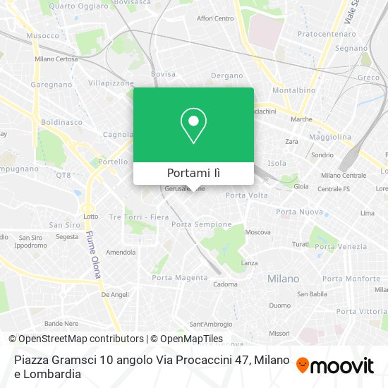 Mappa Piazza Gramsci 10 angolo Via Procaccini 47