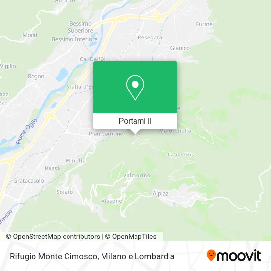 Mappa Rifugio Monte Cimosco