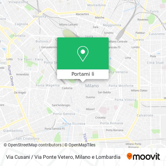 Mappa Via Cusani / Via Ponte Vetero