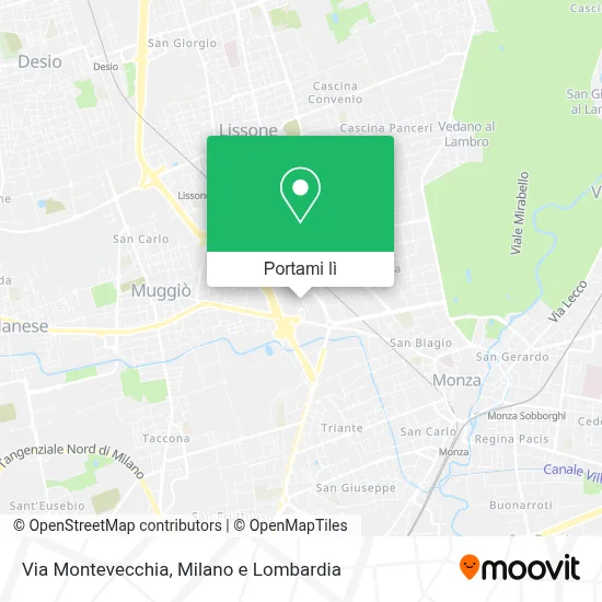 Mappa Via Montevecchia