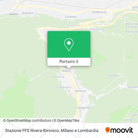 Mappa Stazione FFS Rivera-Bironico