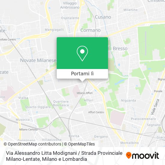 Mappa Via Alessandro Litta Modignani / Strada Provinciale Milano-Lentate