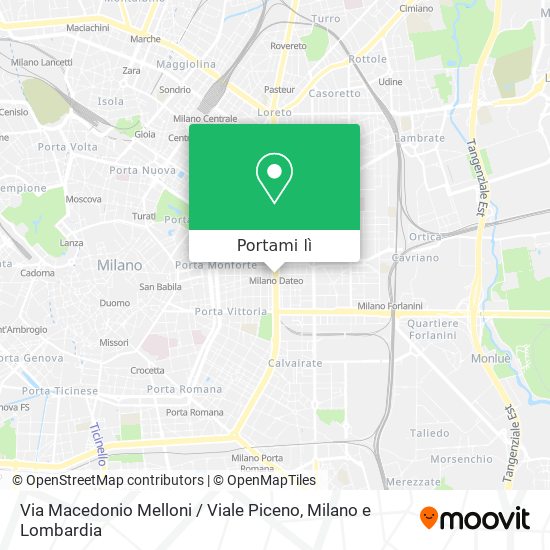 Mappa Via Macedonio Melloni / Viale Piceno