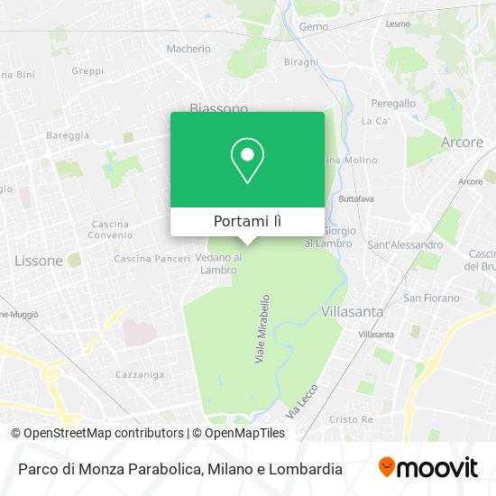 Mappa Parco di Monza Parabolica