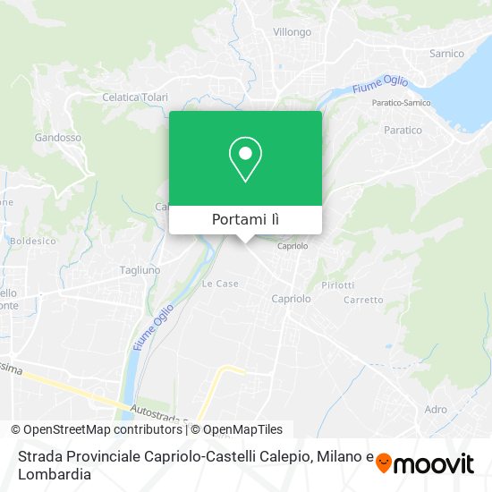 Mappa Strada Provinciale Capriolo-Castelli Calepio
