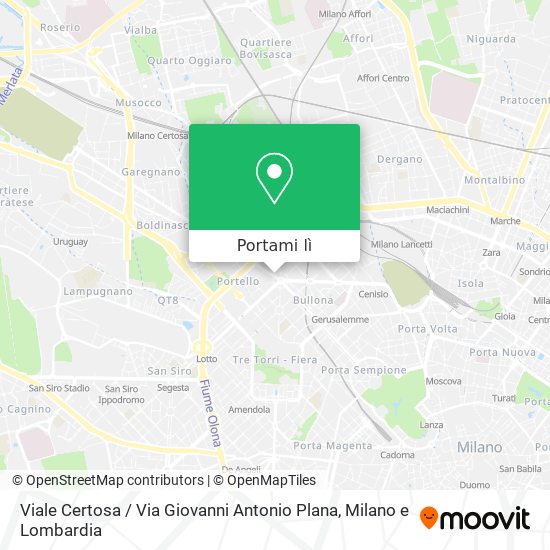 Mappa Viale Certosa / Via Giovanni Antonio Plana