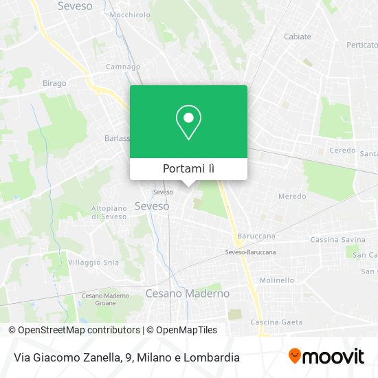 Mappa Via Giacomo Zanella, 9