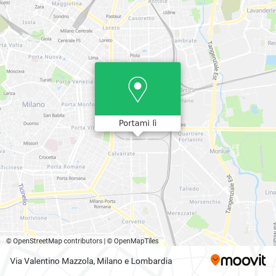 Mappa Via Valentino Mazzola