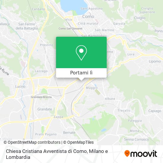 Mappa Chiesa Cristiana Avventista di Como