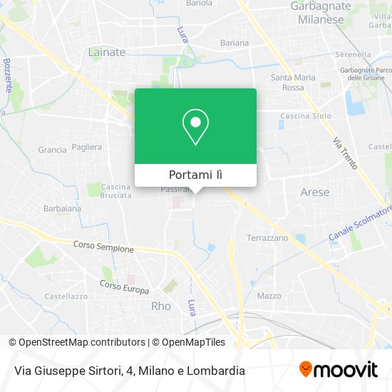 Mappa Via Giuseppe Sirtori, 4