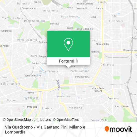 Mappa Via Quadronno / Via Gaetano Pini