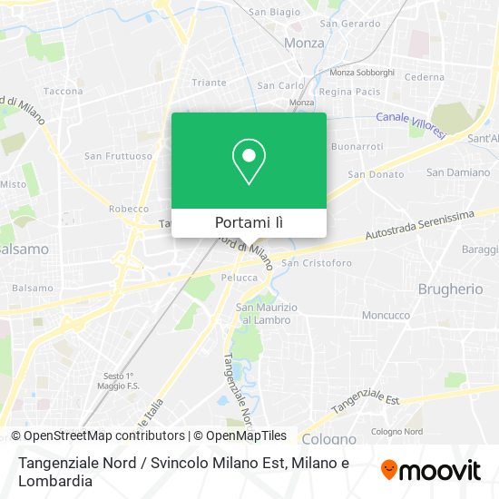 Mappa Tangenziale Nord / Svincolo Milano Est