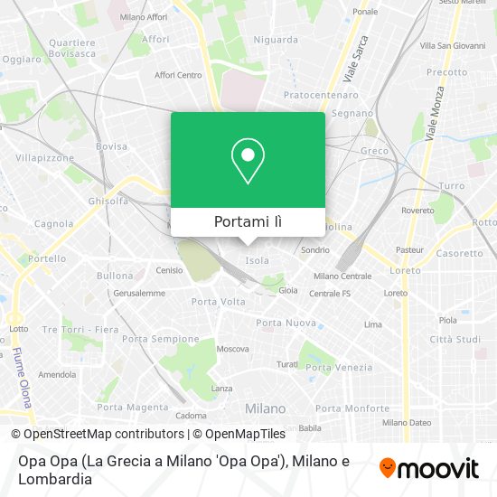 Mappa Opa Opa (La Grecia a Milano 'Opa Opa')