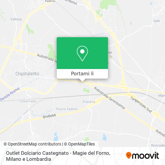 Mappa Outlet Dolciario Castegnato - Magie del Forno