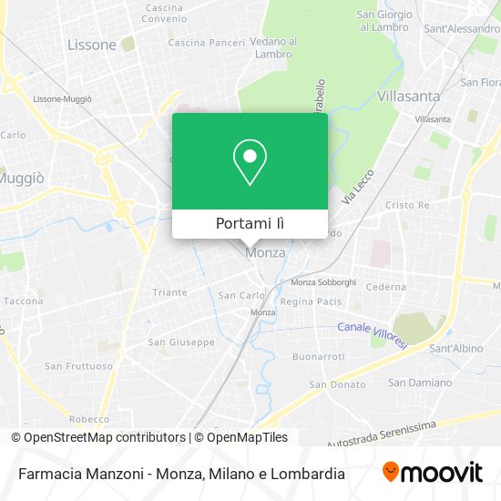 Mappa Farmacia Manzoni - Monza