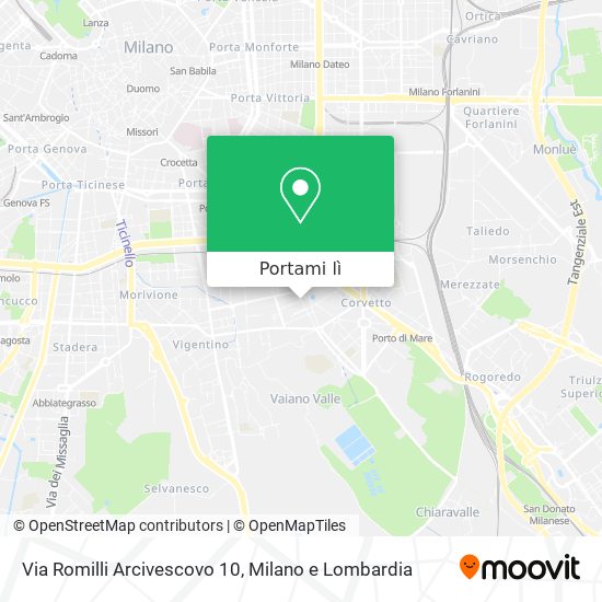 Mappa Via Romilli Arcivescovo  10