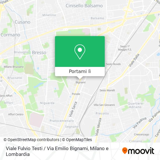 Mappa Viale Fulvio Testi / Via Emilio Bignami