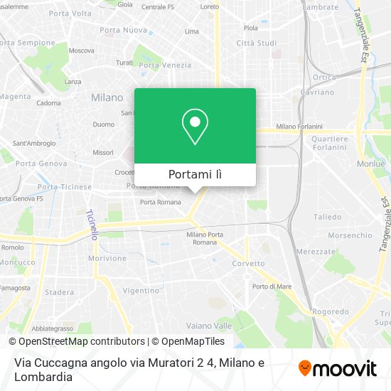 Mappa Via Cuccagna  angolo via Muratori  2 4