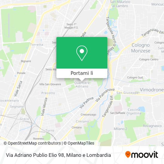 Mappa Via Adriano Publio Elio 98