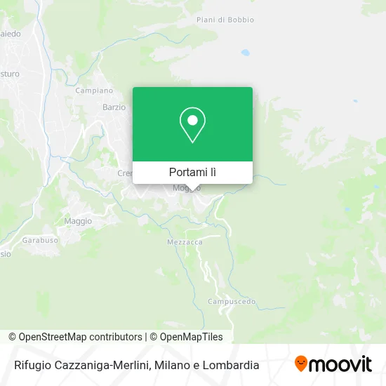 Mappa Rifugio Cazzaniga-Merlini