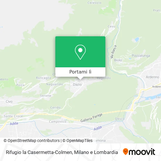 Mappa Rifugio la Casermetta-Colmen