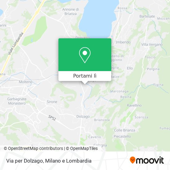 Mappa Via per Dolzago