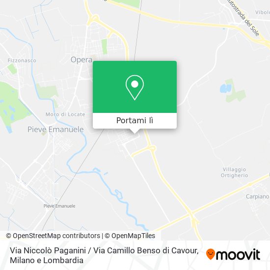 Mappa Via Niccolò Paganini / Via Camillo Benso di Cavour