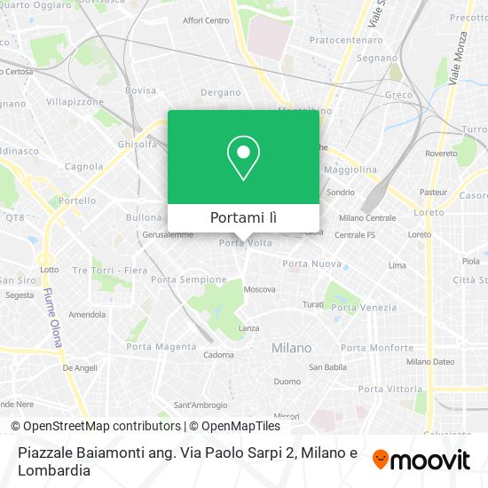 Mappa Piazzale Baiamonti ang. Via Paolo Sarpi 2