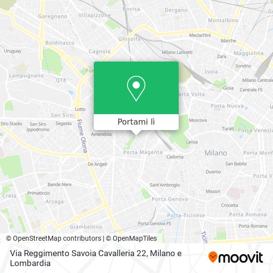 Mappa Via Reggimento Savoia Cavalleria 22
