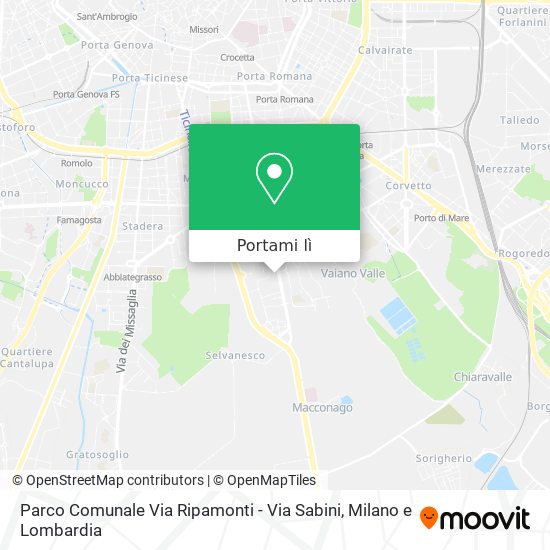 Mappa Parco Comunale Via Ripamonti - Via Sabini