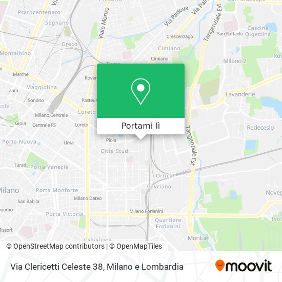 Mappa Via Clericetti Celeste 38