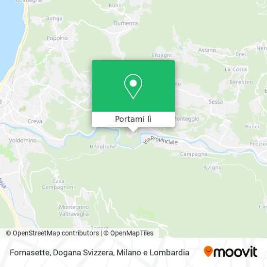 Mappa Fornasette, Dogana Svizzera