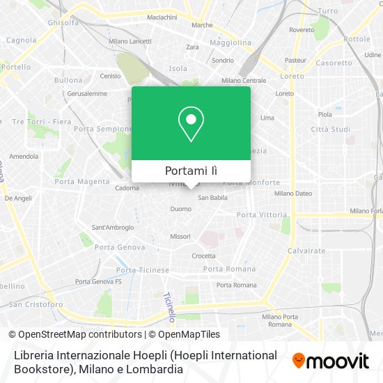 Mappa Libreria Internazionale Hoepli (Hoepli International Bookstore)