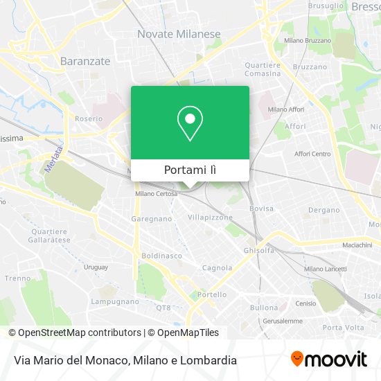 Mappa Via Mario del Monaco