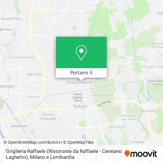 Mappa Griglieria Raffaele (Ristorante da Raffaele - Cereiano Laghetto)