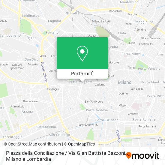 Mappa Piazza della Conciliazione / Via Gian Battista Bazzoni