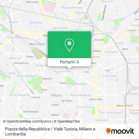 Mappa Piazza della Repubblica / Viale Tunisia