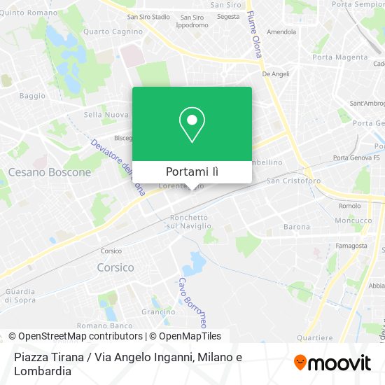 Mappa Piazza Tirana / Via Angelo Inganni