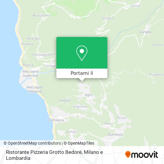 Mappa Ristorante Pizzeria Grotto Bedorè