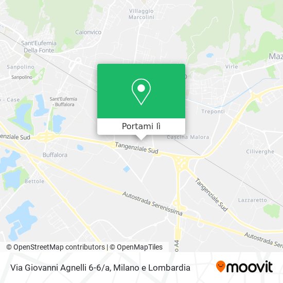 Mappa Via Giovanni Agnelli 6-6/a