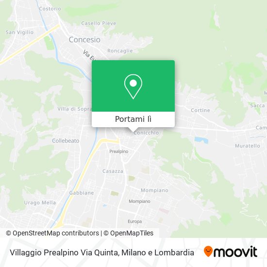 Mappa Villaggio Prealpino Via Quinta