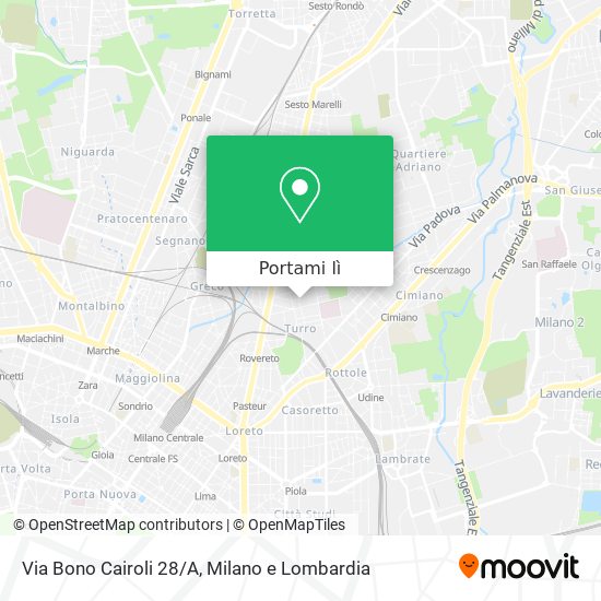 Mappa Via Bono Cairoli 28/A