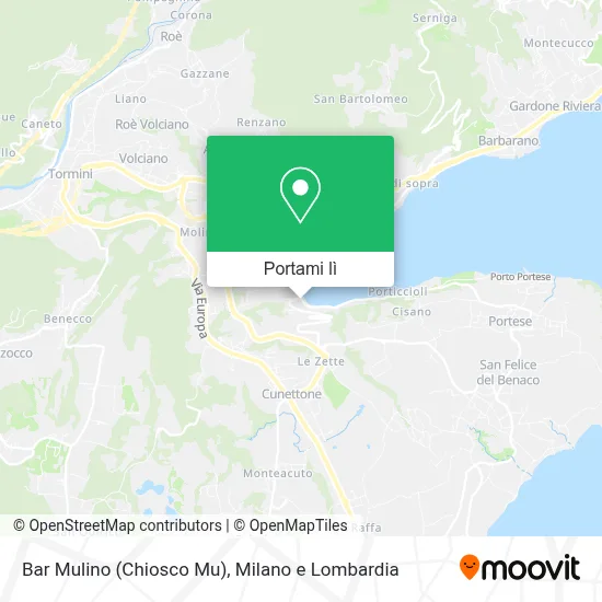 Mappa Bar Mulino (Chiosco Mu)