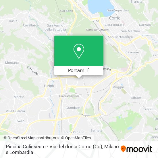 Mappa Piscina Colisseum - Via del dos a Como
