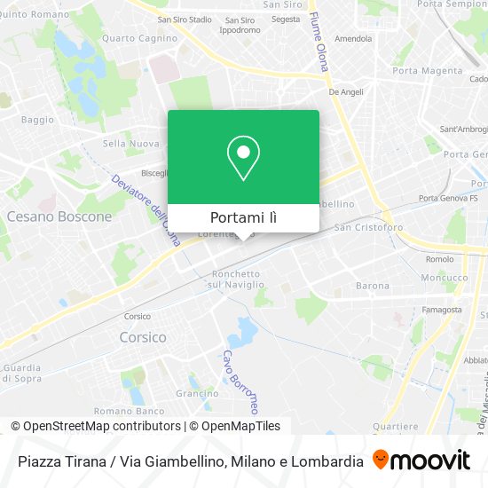 Mappa Piazza Tirana / Via Giambellino