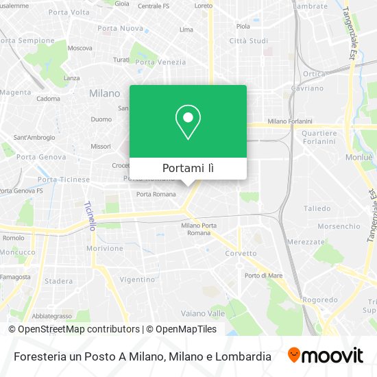 Mappa Foresteria un Posto A Milano