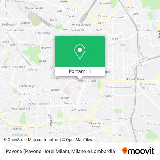 Mappa Pavone (Pavone Hotel Milan)